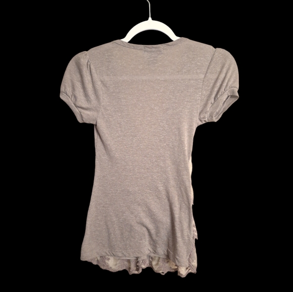 Wet Seal Y2K size XS button lace tiered top tan cardigan sheer - Picture 3 of 3